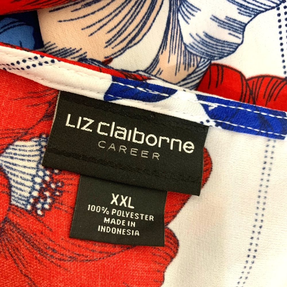 NWT LIZ CLAIBORNE CAREER SLEEVELESS FLORAL PRINT TOP 2X PLUS - Picture 5 of 10